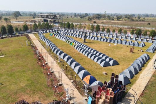 Caming Area top View ananthagiri hills camping