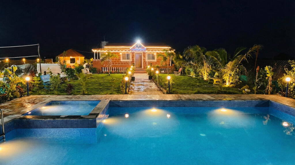 farmhouse ananthagiri hills Farm House Stay near Ananthagiri Hills offers a unique private getaway just 90km from Hyderabad. Escape the city and enjoy the peaceful countryside life in a fully equipped farmhouse surrounded by green fields, fresh air and nature. What Makes Our Farm House Stay Special: Private farmhouse exclusively for your group. Home cooked traditional meals prepared fresh daily. Open lawns and outdoor spaces for activities. Bonfire nights under the stars. Peaceful and scenic surroundings of Ananthagiri Hills. Perfect for large groups, families and private celebrations. Farm House Stay Inclusions: Private farmhouse accommodation, all meals included, bonfire night, outdoor games, nature walk, clean washrooms and 24 hour security. Ample parking available. Who Is This For: Families looking for a private nature getaway near Hyderabad. Large groups celebrating birthdays, anniversaries or reunions. Corporate teams wanting an offsite retreat. Couples seeking a quiet romantic escape from city life. Location: Our farmhouse is located near Ananthagiri Hills in Vikarabad district, approximately 90km from Hyderabad. Easy 2 hour drive from the city on a well connected road. A farm house stay near Hyderabad is the perfect way to disconnect from city stress and reconnect with nature. Join hundreds of happy guests who have enjoyed our farmhouse experience with My Adventure Zone. Book your farm house stay near Hyderabad today — availability is limited every weekend!