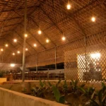 The spacious outdoor dining hall area at the lakeside camping site of My Adventure Zone.
