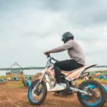 An adventurous dirt bike ride experience for guests at the lakeside camping site of My Adventure Zone.