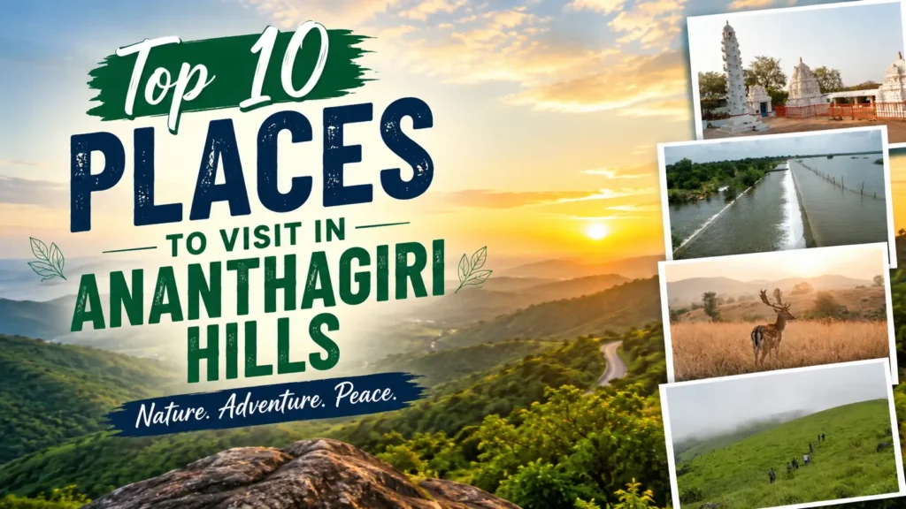 Top places to visit in Ananthagiri Hills with scenic viewpoint and green forests